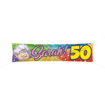 Sarah 50 jaar spandoek